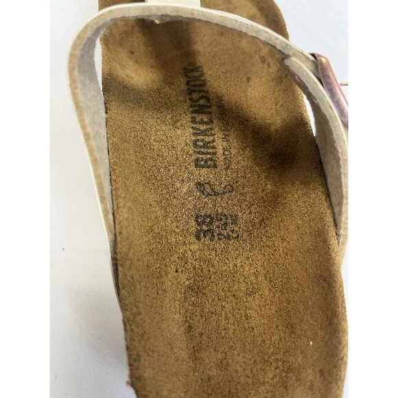 Birkenstock Pearl Ivory Women 38 Gizeh Slip On Thongs  Flat Sandal Shoes. 🤍 - Picture 5 of 7